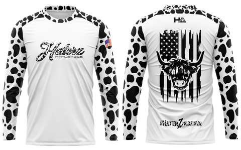 HaterZ Athletics Cowprint White LS shirt