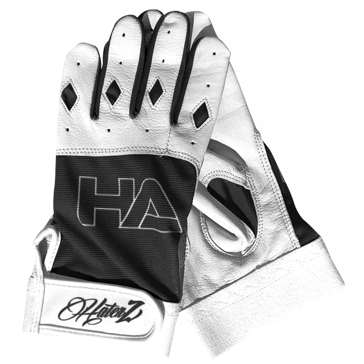 Black and white batting gloves on sale