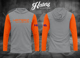 Long Sleeve Performance Hoodie - Orange & Gray