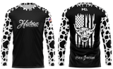 HaterZ Athletics Cowprint BLACK LS shirt
