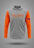 Long Sleeve Performance Hoodie - Orange & Gray