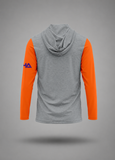 Long Sleeve Performance Hoodie - Orange & Gray