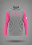 Long Sleeve Performance Hoodie - Gray and Hot Pink