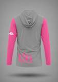 Long Sleeve Performance Hoodie - Gray and Hot Pink
