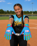 Pro-Series Batting Gloves NeonPink/Neon Blue