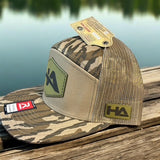 Bottomland Camo SnapBack with Leather Patch