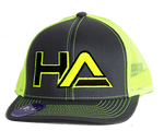 HaterZ HA Logo Snapback Hat (Neon Yellow/Gray)