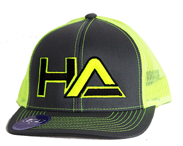 HaterZ HA Logo Snapback Hat (Neon Yellow/Gray)