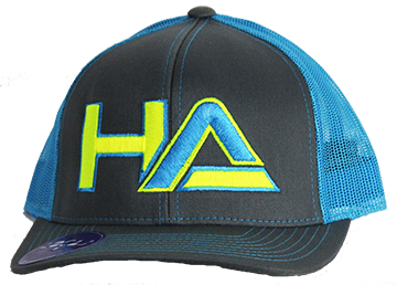 HaterZ HA Logo Snapback Hat (Neon Blue/Gray)