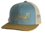 HaterZ Script Logo Snapback Hat (Blue/Tan/Gold)