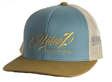 HaterZ Script Logo Snapback Hat (Blue/Tan/Gold)